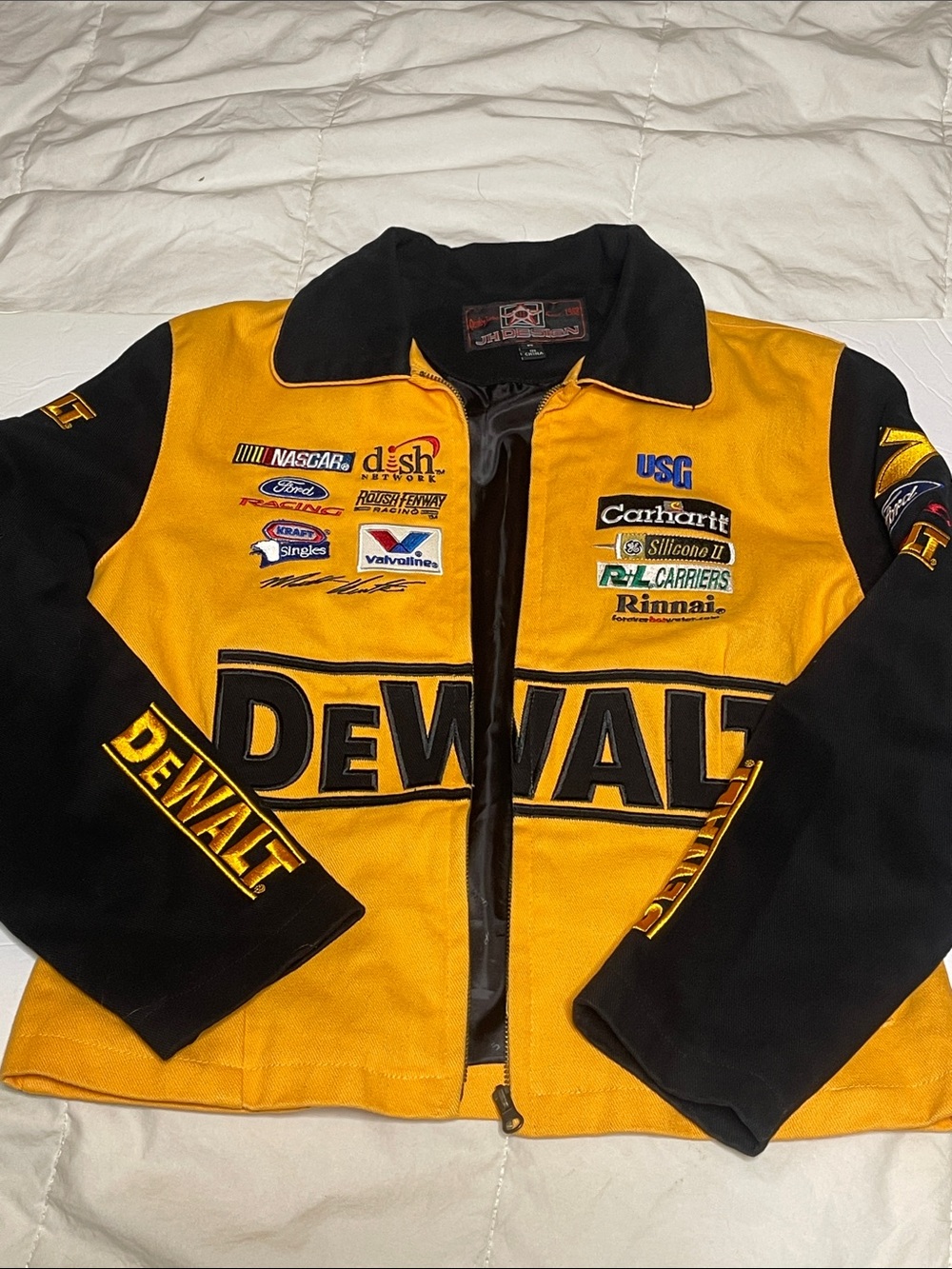 Womens Yellow & Black DeWalt Racing Jacket. Size m